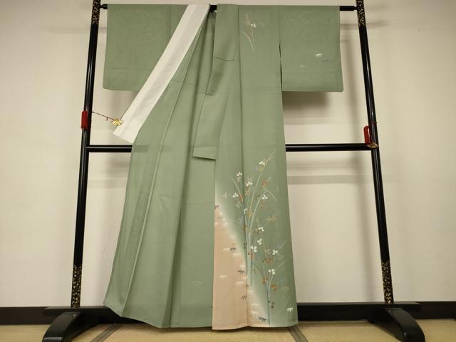 平和屋着物*夏物 訪問着 絽 枝葉文 正絹 逸品 AABA6585jd