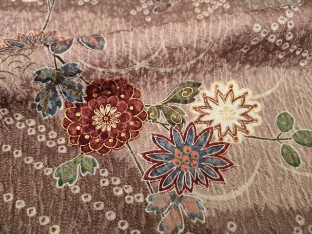 平和屋着物●上質な小紋 枝花文 金彩 正絹 逸品 AABA6694ck