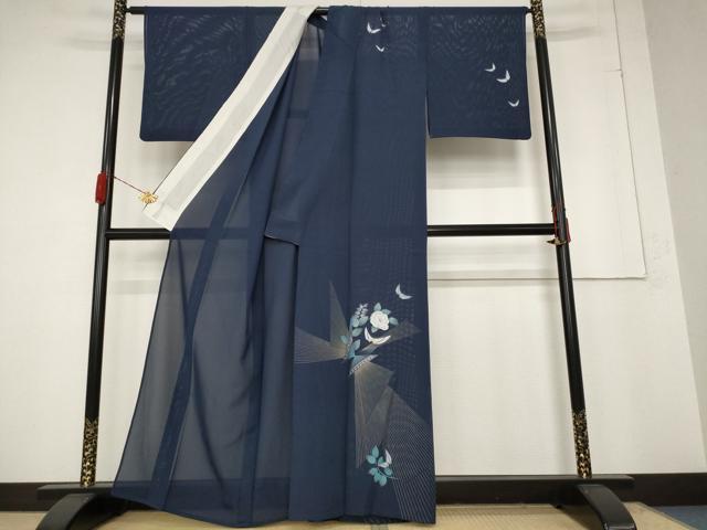 平和屋着物*夏物 訪問着 絽 花蝶文 金彩 正絹 逸品 AABA6838st