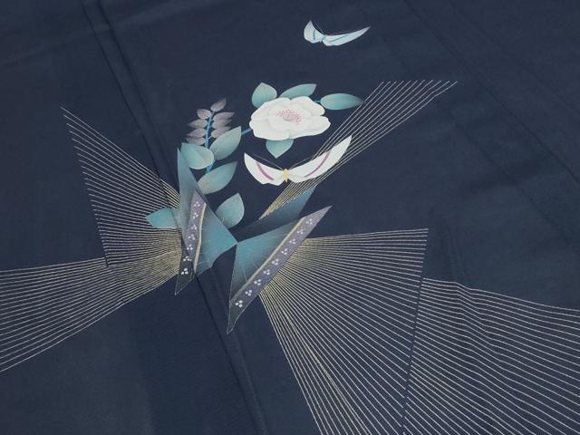 平和屋着物*夏物 訪問着 絽 花蝶文 金彩 正絹 逸品 AABA6838st