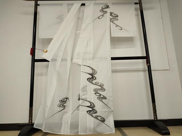 平和屋着物*夏物 訪問着 絽 流水文 洗える着物 AABA6870st