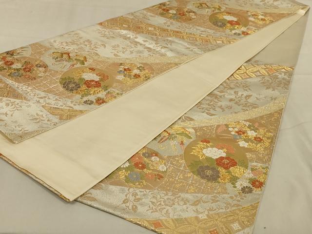 平和屋着物◎六通柄袋帯 唐織 古都 金銀糸 正絹 逸品 AABA6892ou