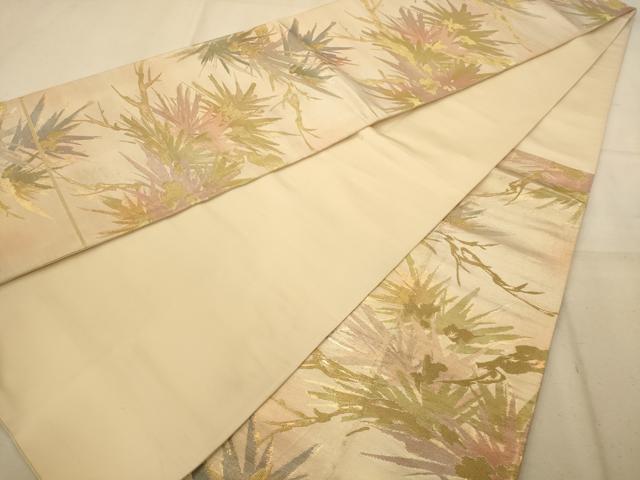 平和屋着物◎六通柄袋帯 枝松文 金銀糸 正絹 逸品 AABA7206dt