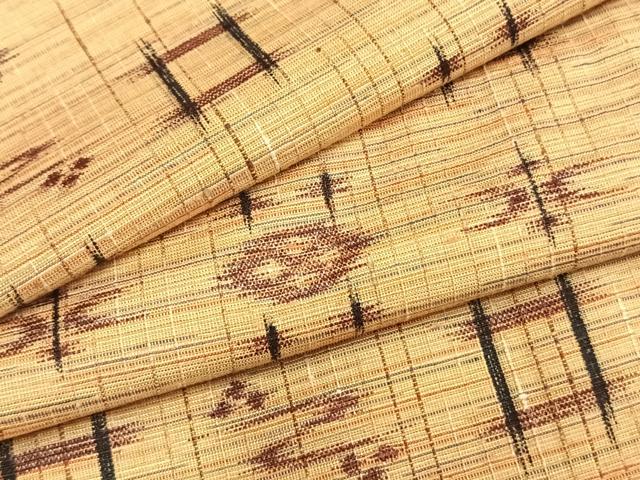 平和屋着物▽上質な紬 単衣 琉球絣 正絹 逸品 AABA7425fy