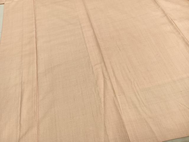 平和屋着物▽上質な紬 単衣 色無地 洗柿色 正絹 逸品 未使用 AABA7438fy