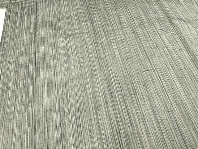 平和屋着物▽上質な紬 単衣 縞 正絹 逸品 AABA7481fy