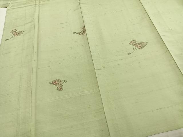 平和屋着物▽京の名門・菱屋六右ェ門 紬 単衣 巾着 正絹 逸品 AABA7494fy