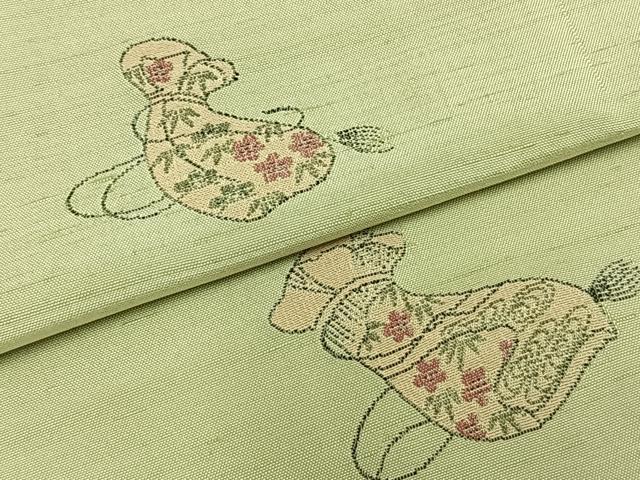 平和屋着物▽京の名門・菱屋六右ェ門 紬 単衣 巾着 正絹 逸品 AABA7494fy