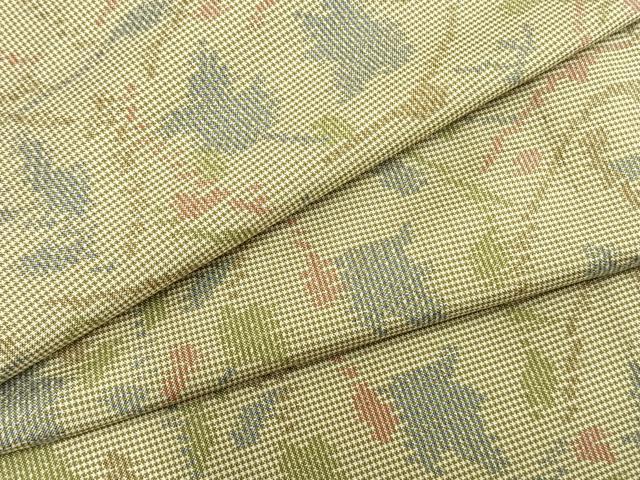平和屋着物▽本場大島紬 単衣 草葉文 正絹 逸品 AABA7497fy