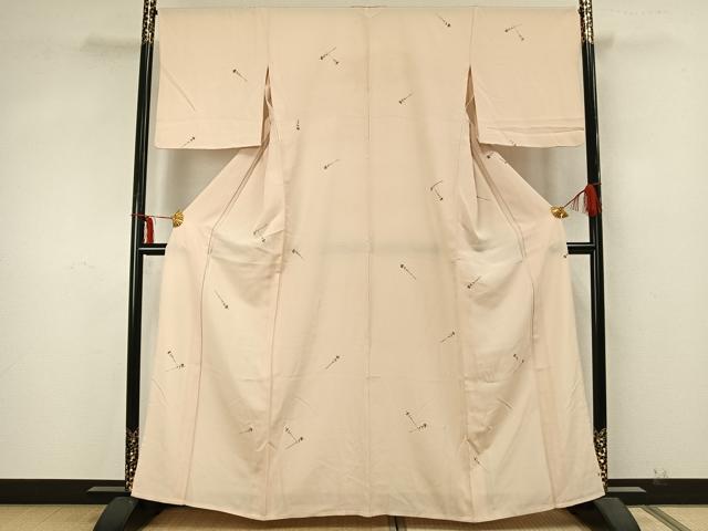 平和屋着物▽上質な小紋 単衣 抽象文様 正絹 逸品 AABA7507fy