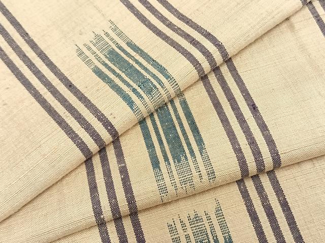 平和屋着物▽上質な紬 単衣 間道 正絹 逸品 AABA7517fy