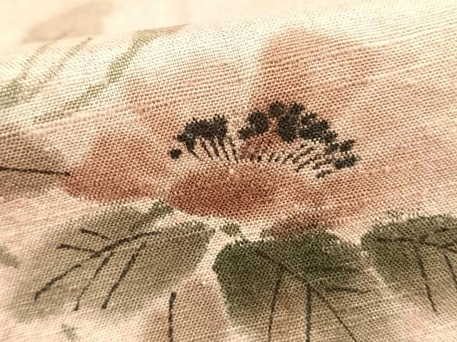 平和屋着物▽訪問着 単衣 紬地 手描き 枝花文 正絹 逸品 AABA7545fy