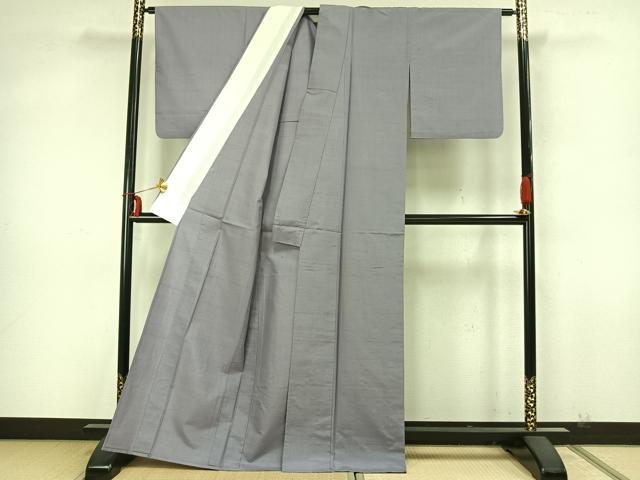 平和屋着物▽菅原工房 菅原結作 漢方染紬 色無地 単衣 生紬 草木染 薄色 反端付き 正絹 逸品 AABK4517ck