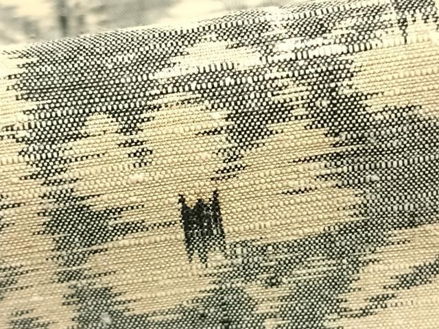 平和屋着物▽上質な紬 単衣 色紙草花文 正絹 逸品 AABA7554fy