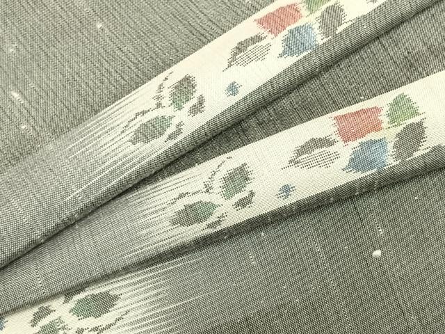 平和屋着物▽上質な紬 単衣 花蝶文 正絹 逸品 AABA7557fy
