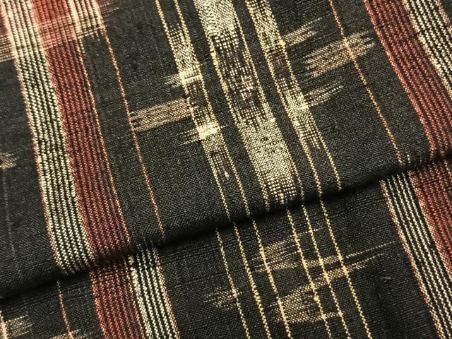 平和屋着物▽上質な紬 単衣 絣柄 正絹 逸品 AABA7569fy