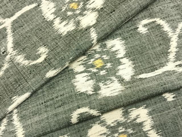 平和屋着物▽上質な紬 単衣 花唐草文 正絹 逸品 AABA7606fy