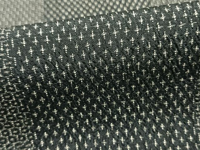 平和屋着物▽白鷹お召 単衣 白たか乃絣 あらと織 市松文様 反端付き 正絹 逸品 AABA7608fy
