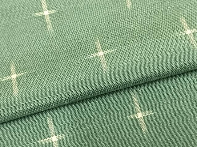 平和屋着物▽蒔絵紬 単衣 十字絣 反端付き 正絹 逸品 AABA7624fy