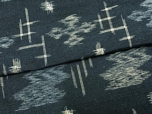 平和屋着物▽上質な紬 単衣 琉球絣 正絹 逸品 AABA7638fy
