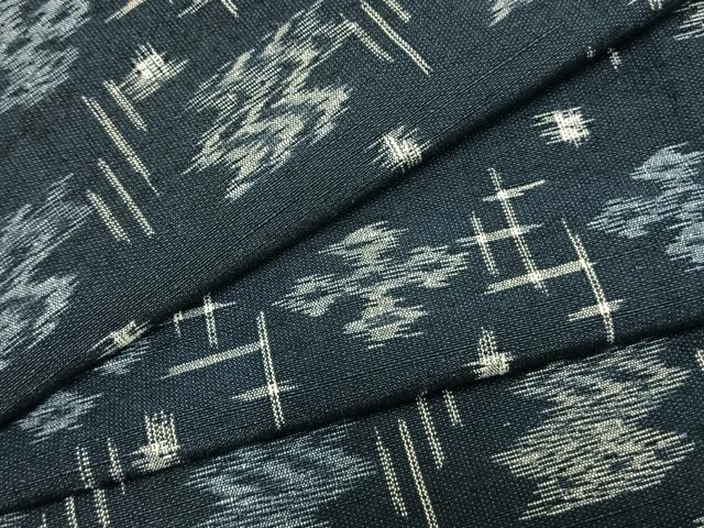 平和屋着物▽上質な紬 単衣 琉球絣 正絹 逸品 AABA7638fy