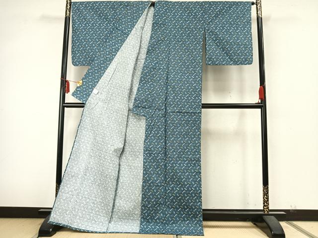 平和屋着物▽小紋 単衣 琉球絣 綿 未使用 AABA7656fy