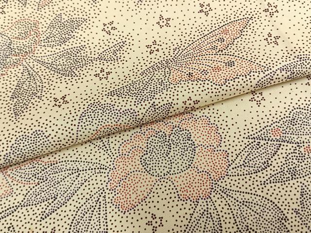 平和屋着物▽本場染大島紬 単衣 花蝶文 正絹 逸品 AABA7691fy