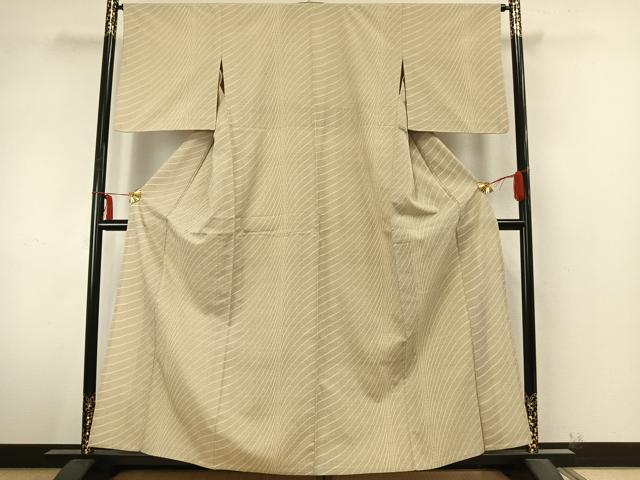 平和屋着物▽本塩沢 単衣 抽象文様 正絹 逸品 AABA7785fy