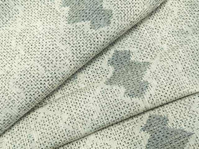 平和屋着物▽結城紬 単衣 幾何学文様 正絹 逸品 AABA7792fy