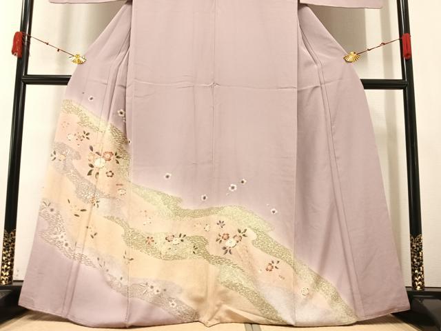 平和屋着物●訪問着 舞花文 暈し染め 金彩 正絹 逸品 AABA7815ph