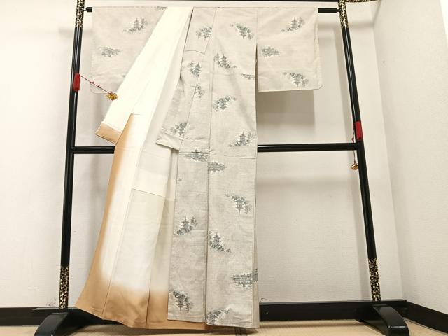 平和屋着物●本場大島紬 カタス7マルキ 総絣 風景文 正絹 逸品 AABA7872ph