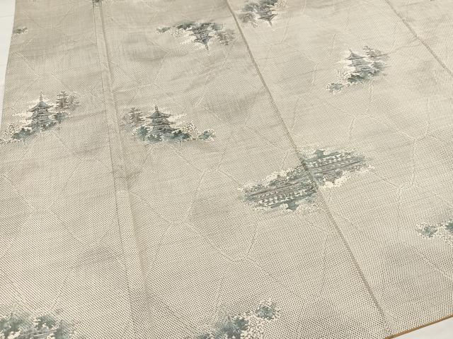 平和屋着物●本場大島紬 カタス7マルキ 総絣 風景文 正絹 逸品 AABA7872ph
