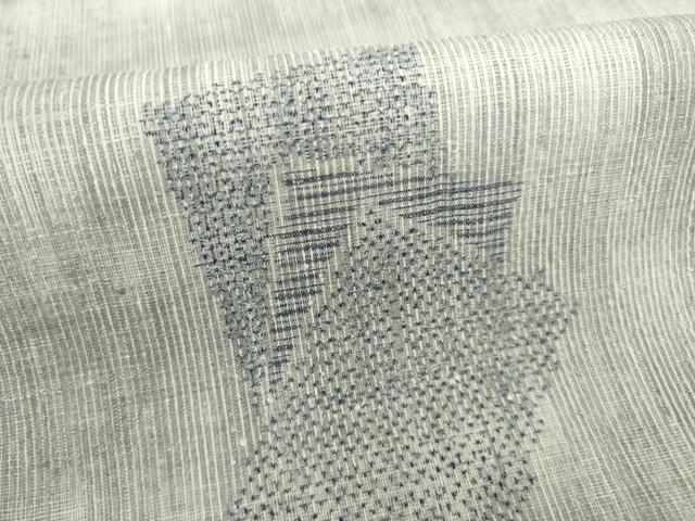 平和屋着物●本場結城紬 重要無形文化財 100亀甲 色紙重ね文 ロング丈 正絹 逸品 未使用 AABA7935ck