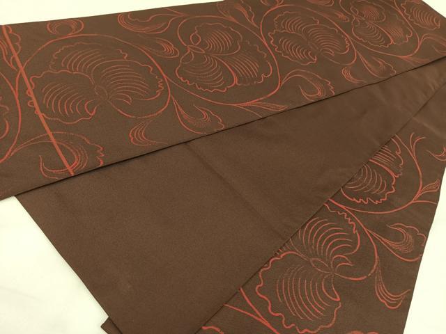 平和屋着物◎六通柄 本袋帯 蔦の葉文 正絹 逸品 AABA8717uw