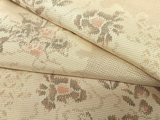 平和屋着物●上質な紬 雪輪重ね花文 正絹 逸品 未使用 AABA8802zg