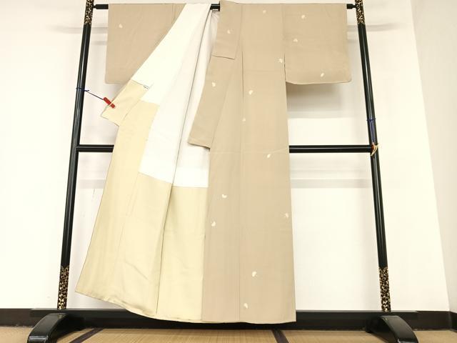 平和屋着物●上質な小紋 たんぽぽ 金彩 正絹 逸品 AABA8808zg