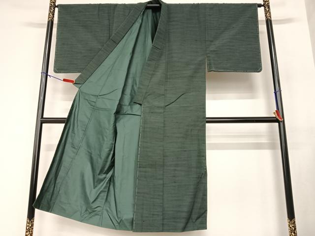 平和屋着物●男性 紬 アンサンブル 色無地 蝋色 正絹 逸品 未使用 AABA8818zg