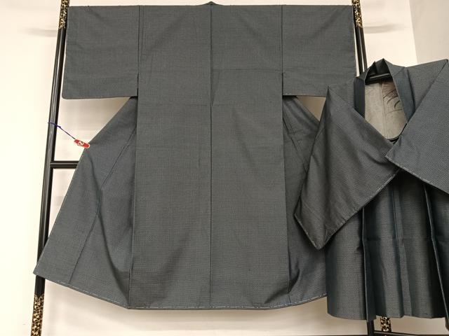 平和屋着物●男性 本場大島紬 アンサンブル 亀甲文様 正絹 逸品 AABA8822zg