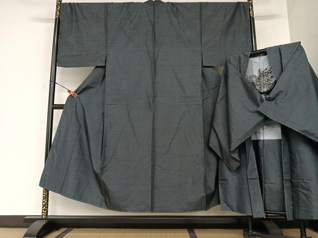 平和屋着物●男性 本場大島紬 アンサンブル 120亀甲 総絣 正絹 逸品 AABA8823zg