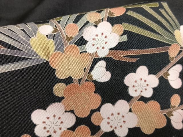 平和屋着物●豪華黒留袖 作家物 梅松花文 正絹 逸品 AABA8824zg