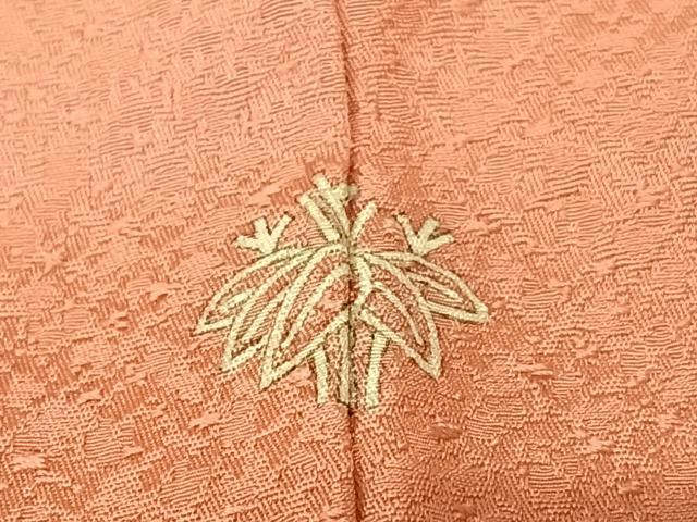 平和屋着物●上質な色無地 紋意匠 甚三紅色 正絹 逸品 AABA8847zg