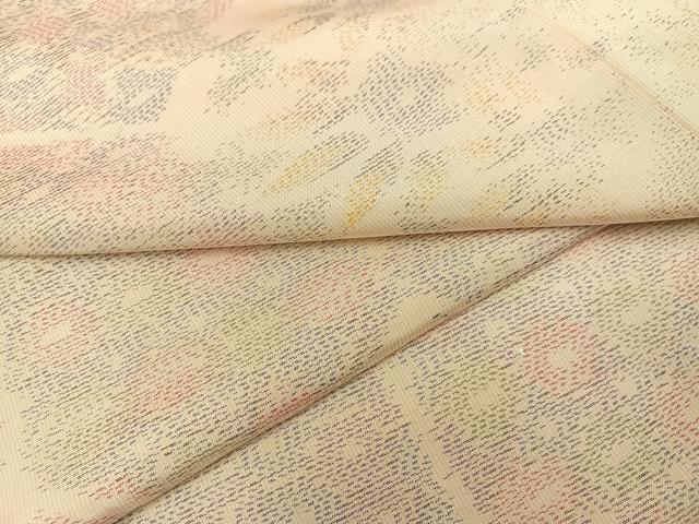 平和屋着物●本場大島紬 白大島 亀甲花文 正絹 逸品 AABA8882ph