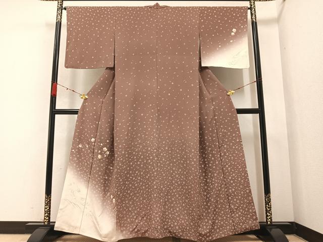 平和屋着物●訪問着 舞桜文 暈し染め 金彩 正絹 逸品 AABA8884ph