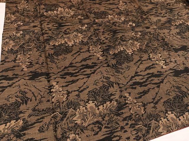 平和屋着物●本場大島紬 カタス9マルキ 風景草木文 正絹 逸品 AABA8887ph