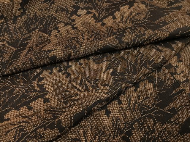 平和屋着物●本場大島紬 カタス9マルキ 風景草木文 正絹 逸品 AABA8887ph