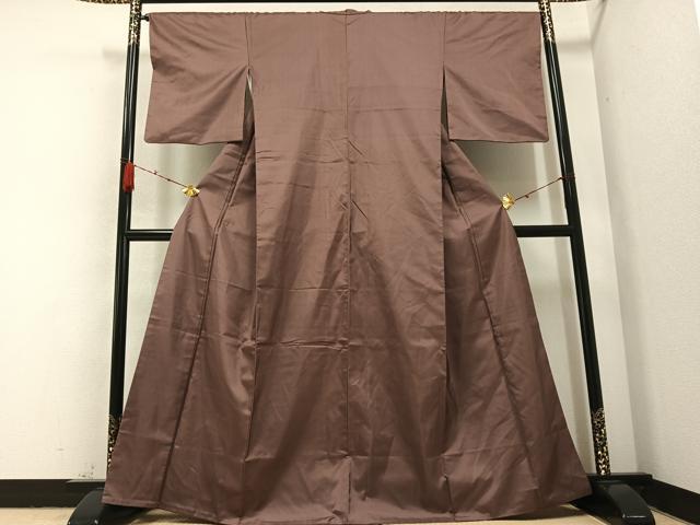 平和屋着物●上質な紬 色無地 鴇浅葱色 正絹 逸品 AABA8942ph