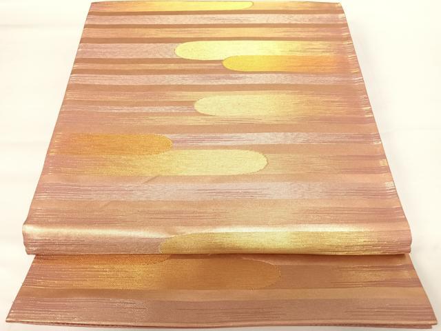 平和屋着物◎六通柄袋帯 雲隠れ文 金糸 正絹 逸品 AABA8988yx