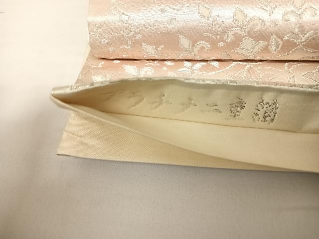 平和屋着物◎六通柄袋帯 正倉院花文 プラチナ二重箔 正絹 逸品 AABA9087yx