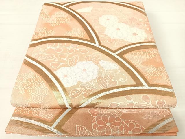 平和屋着物◎六通柄袋帯 唐織 草花文 金銀糸 正絹 逸品 AABA9093yx