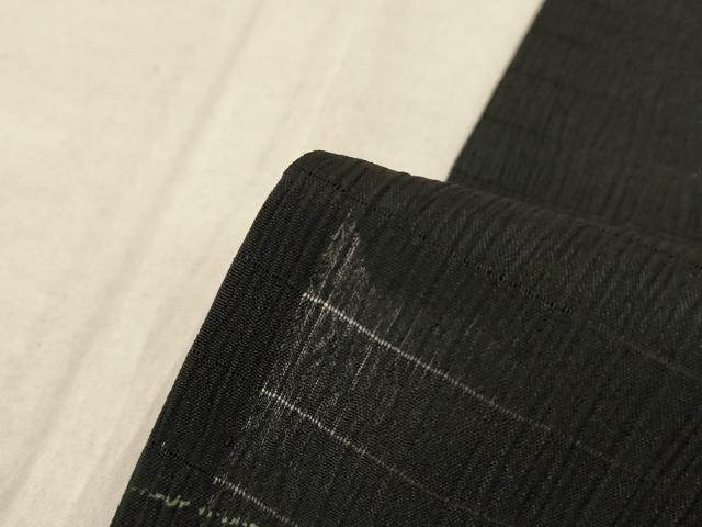 平和屋着物*夏物 小紋 絽 草葉文 洗える着物 AABA9283jd
